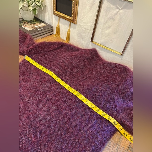 Handmade Wool-Blend Cardigan Burgundy Size L/XL (no tag, refer to measurements) - Picture 8 of 8